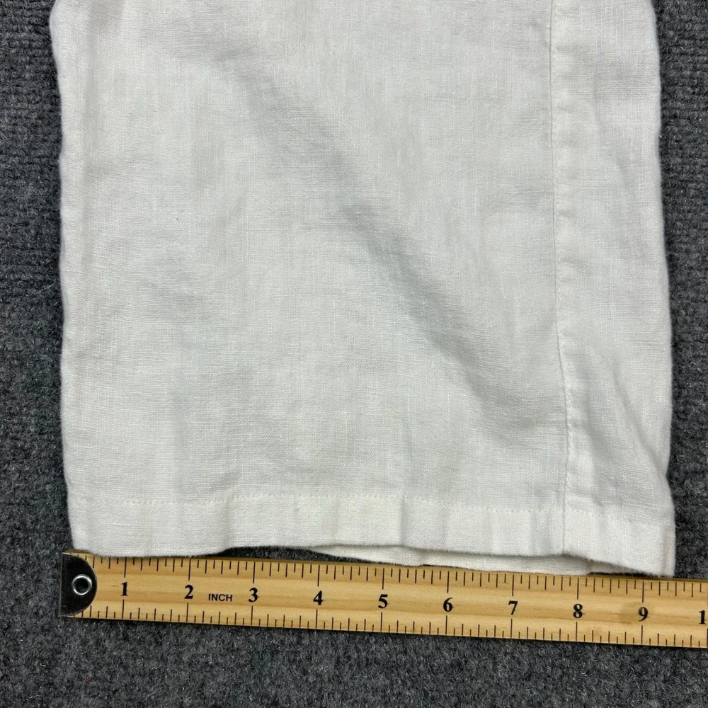H&M L.O.G.G. Linen Pants Mens 32 White Coastal Summer Straight Leg Trousers